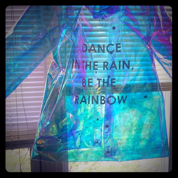 unknown Jackets & Blazers - Clear holographic rain coat.
